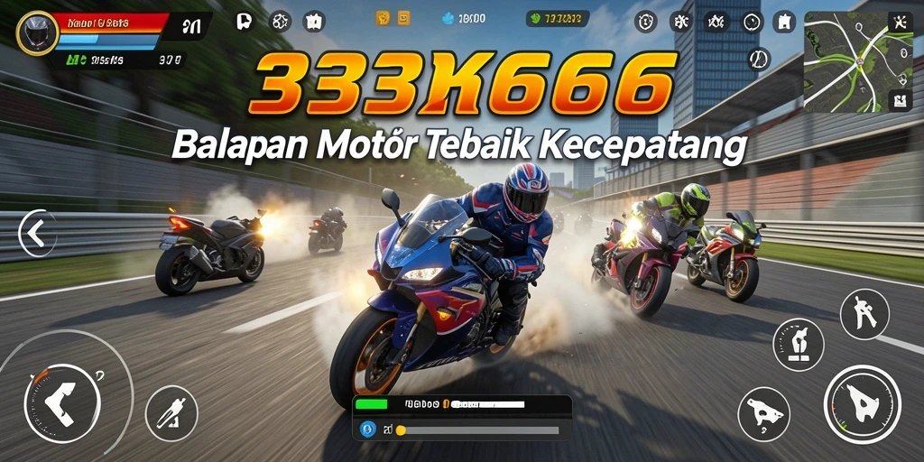 Gameplay menegangkan dalam balapan motor 333666.