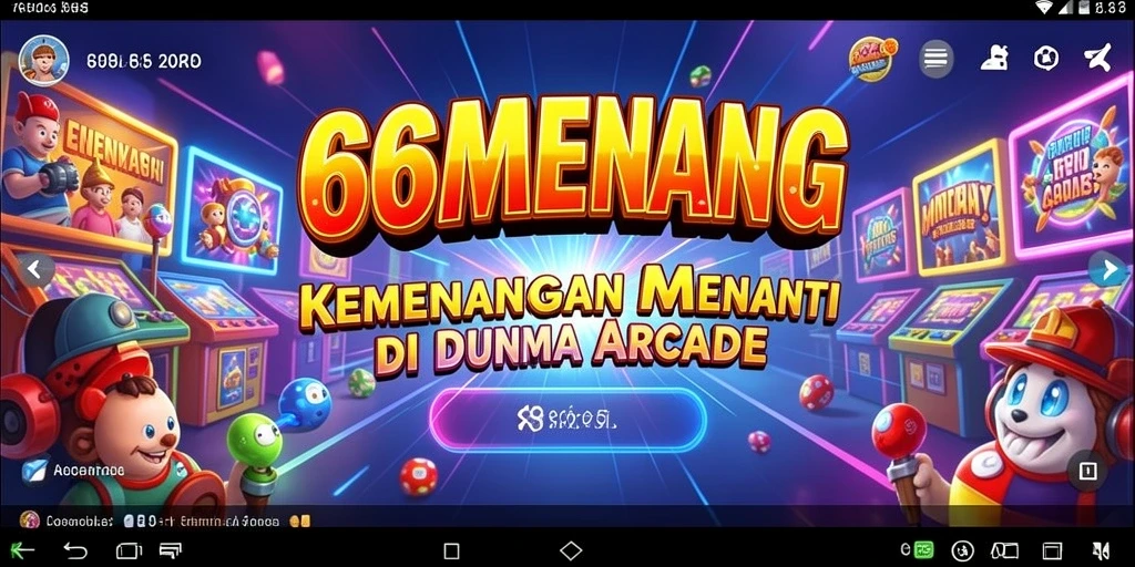 Screenshot utama 66MENANG menampilkan gameplay Arcade yang seru dan menantang.