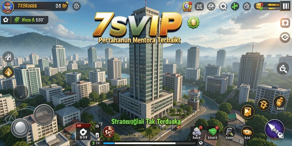 Screenshot 7SVIP menunjukkan menara yang bersiap menghadapi gelombang musuh.