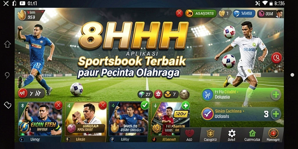 Tampilan gameplay taruhan olahraga di aplikasi 8HHH.