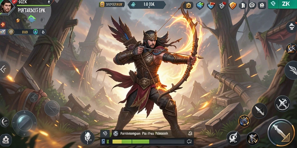 Screenshot gameplay 9ZK menampilkan pertarungan seru dengan karakter unik.