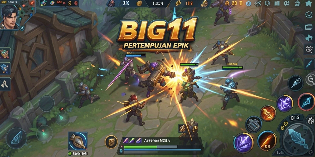 Tampilan gameplay seru dari BIG11 dengan aksi pertempuran tim.