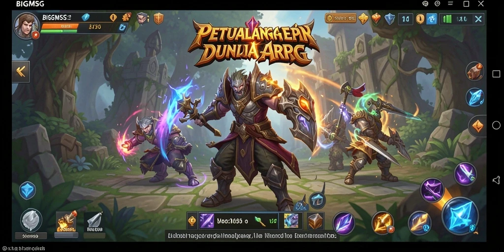Tangkapan layar gameplay mendebarkan dari BIGMSG dengan elemen ARPG.