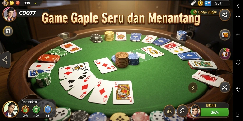 Screenshot utama COO77 menampilkan gameplay Gaple yang seru dan interaktif.