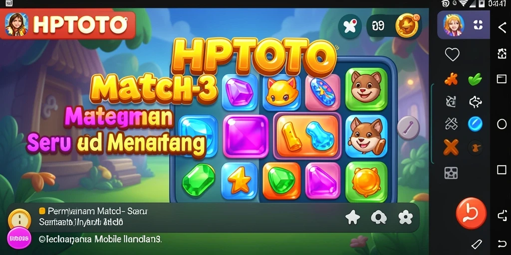 Screenshot HPTOTO menampilkan gameplay Match-3 yang menarik.