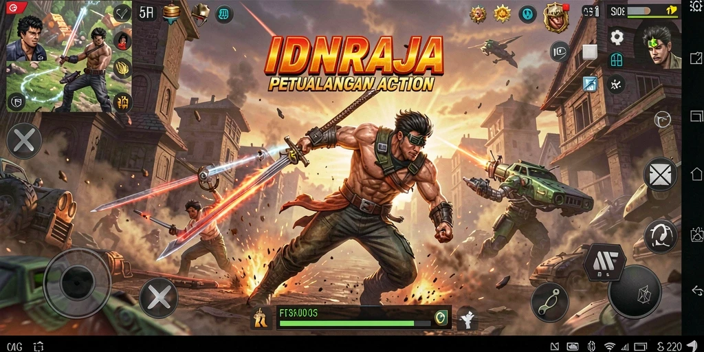Tampilan gameplay seru dari IDNRAJA yang menegangkan dan penuh aksi.