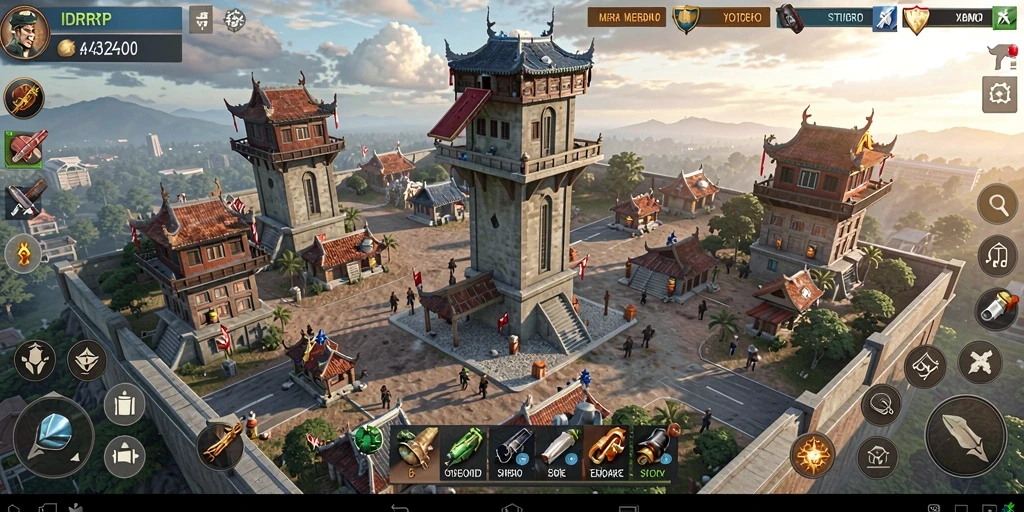 Tampilan gameplay menara pertahanan yang menegangkan dan menantang di IDRRP.