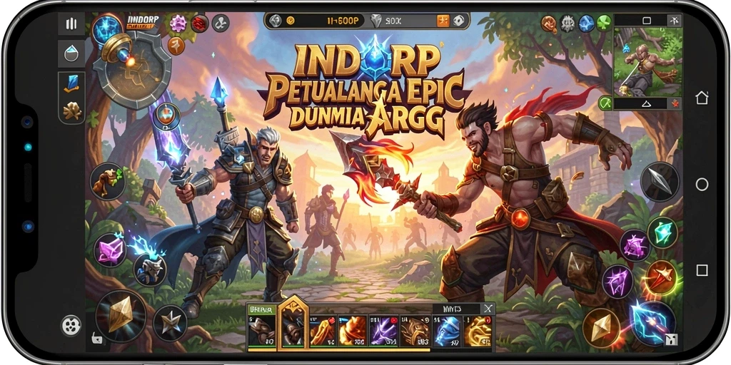 Screenshot menampilkan battle epic dalam gameplay ARPG.