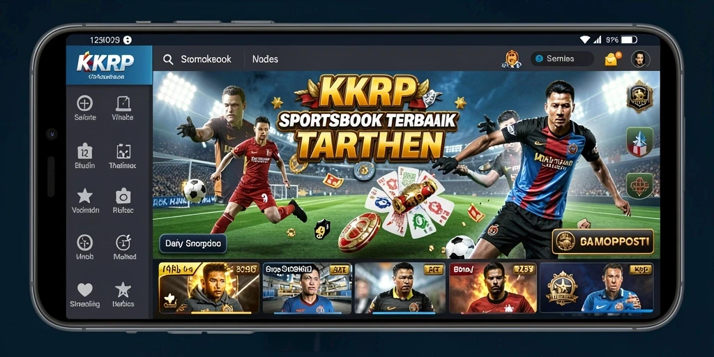 Tampilan gameplay KKRP dengan fitur Sportsbook menarik.