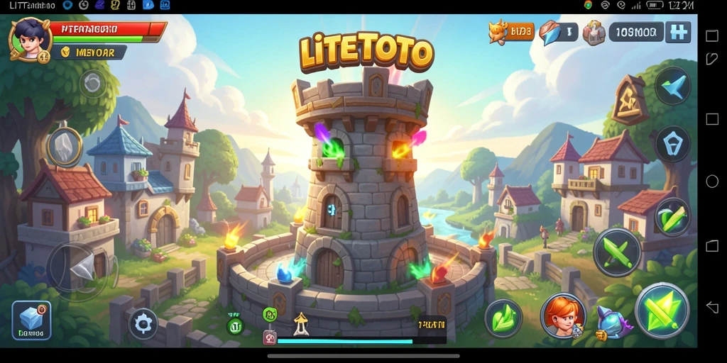 Tampilan gameplay menarik dari LITETOTO yang menonjolkan strategi Tower Defense.