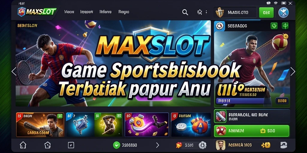 Screenshot gameplay MAXSLOT memberikan tampilan menarik dari fitur sportsbook.
