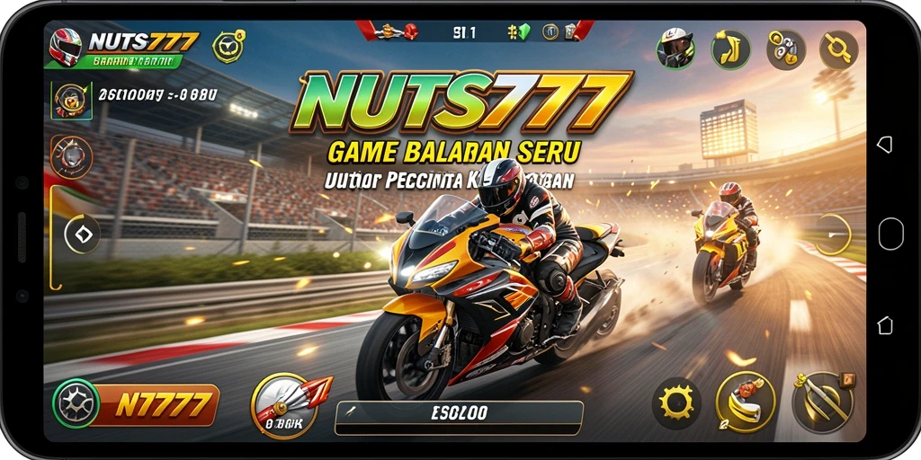 Tangkapan layar NUTS777 menampilkan aksi balapan yang mendebarkan dan grafis menarik.