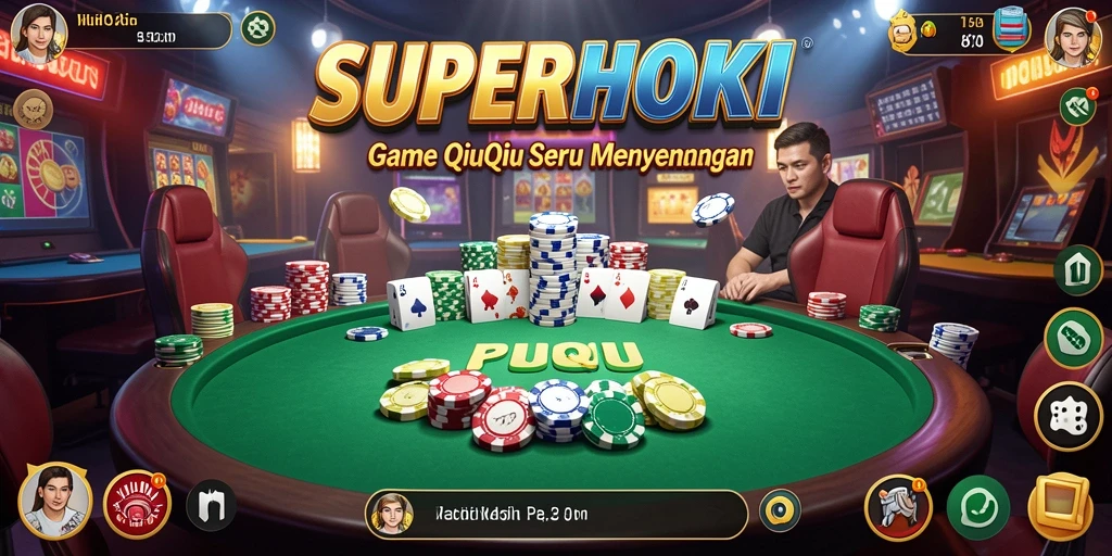 Tampilan menarik dari gameplay QiuQiu SUPERHOKI yang mendebarkan.