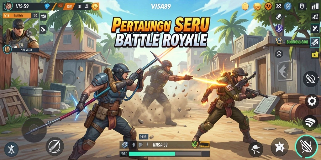 Screenshot kemenangan dalam pertempuran Battle Royale yang epik.